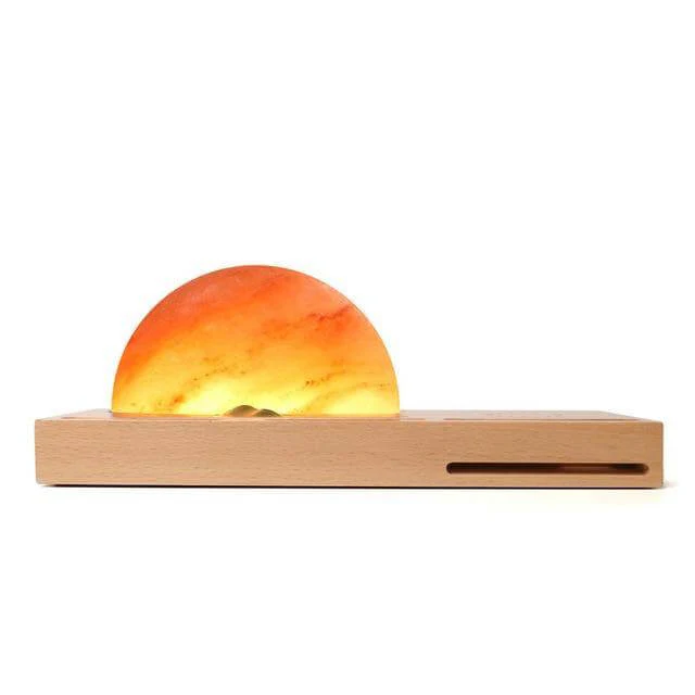 Sunrise Scene Himalayan Salt Led Lamp with Wireless Charger - Image 3