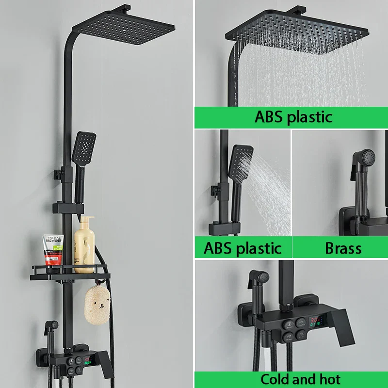 Thermostatic Digital Display Stylish Pressure Shower Set - Image 11