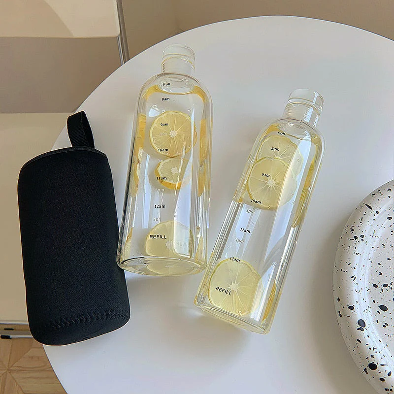 Time Scale Heat-Resistant Glass Water Bottle - Image 6