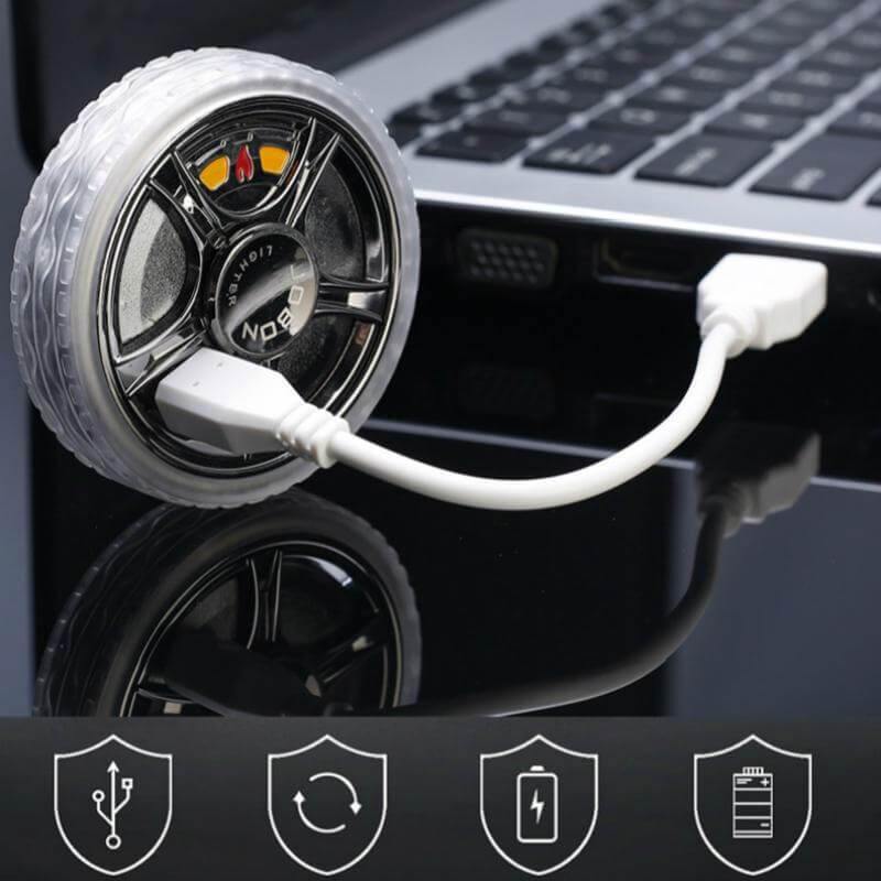 Tire Shaped Fidget Spanner Rechargeable Plasma Lighter - Image 2