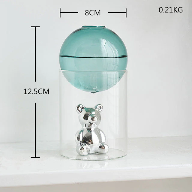 Transparent Double Glass Terrarium Art Vase - Image 8
