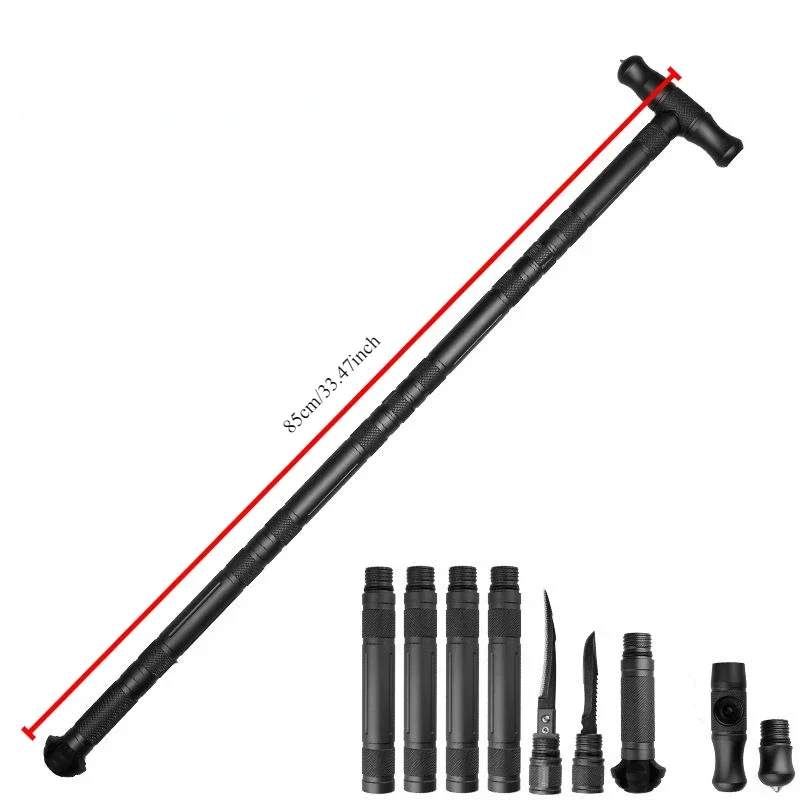 Tungsten Steel Multifunctional Foldable Self-Defense Walking Stick - Image 9