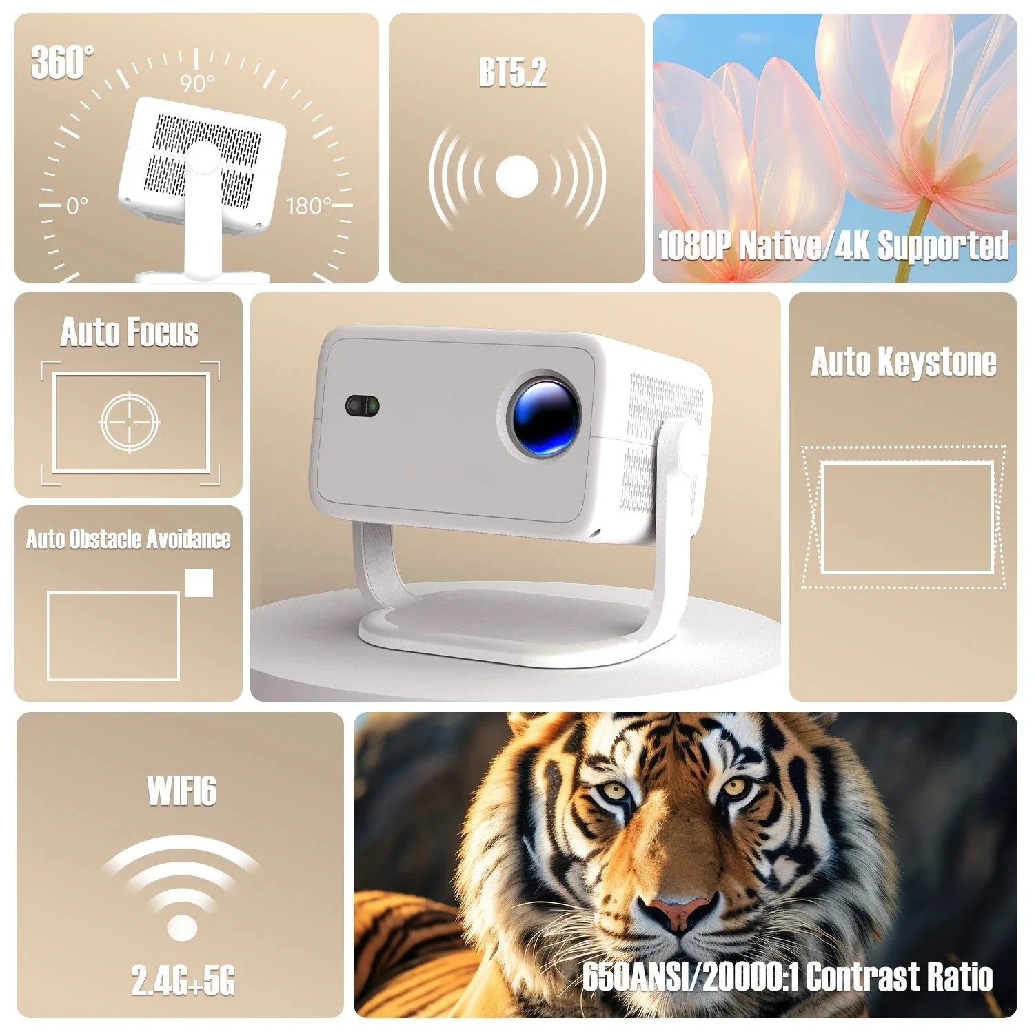Ultra Bright 4K Wireless Home Cinema Projector - Image 3