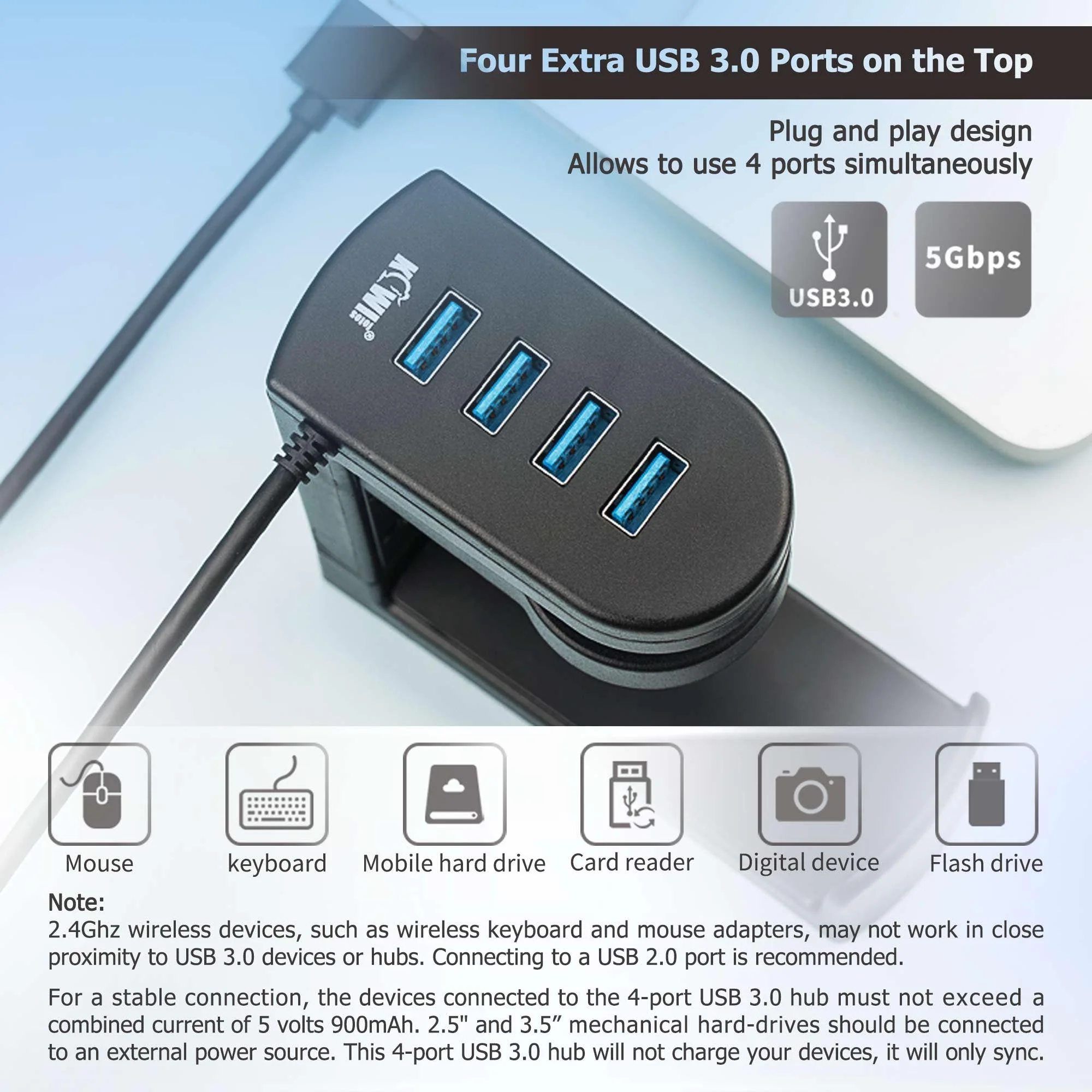 Under Desk USB Ports Headset Holder - Image 3