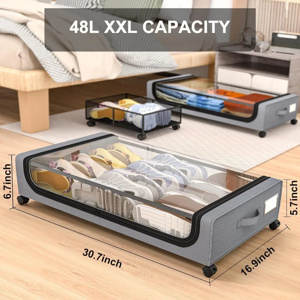 Underbed Storage Stackable Wheeled Box Organizer - Image 6