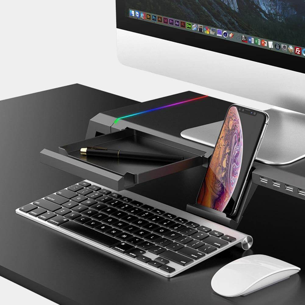 Universal Computer Stand Riser Data Transfer Desk Organizer - Image 7