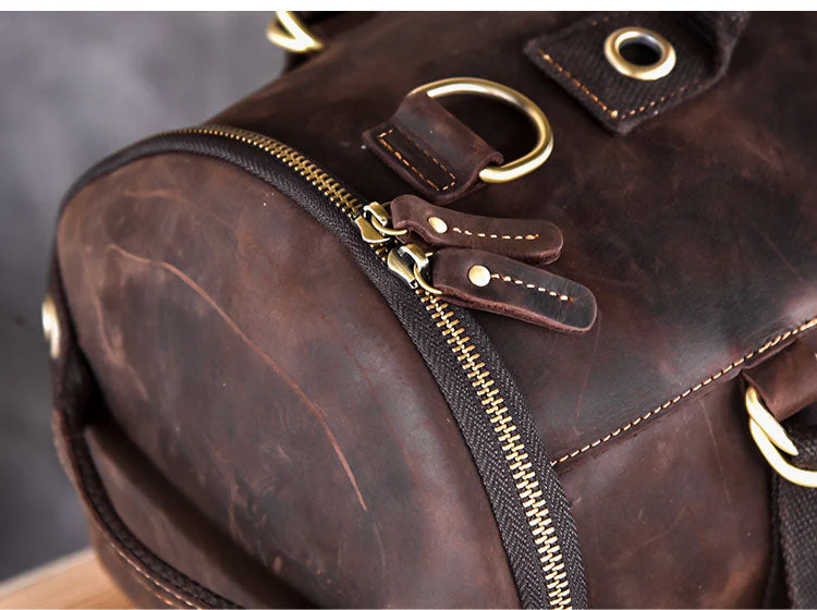 Vintage Leather Shoulder Men's Backpack - Image 5