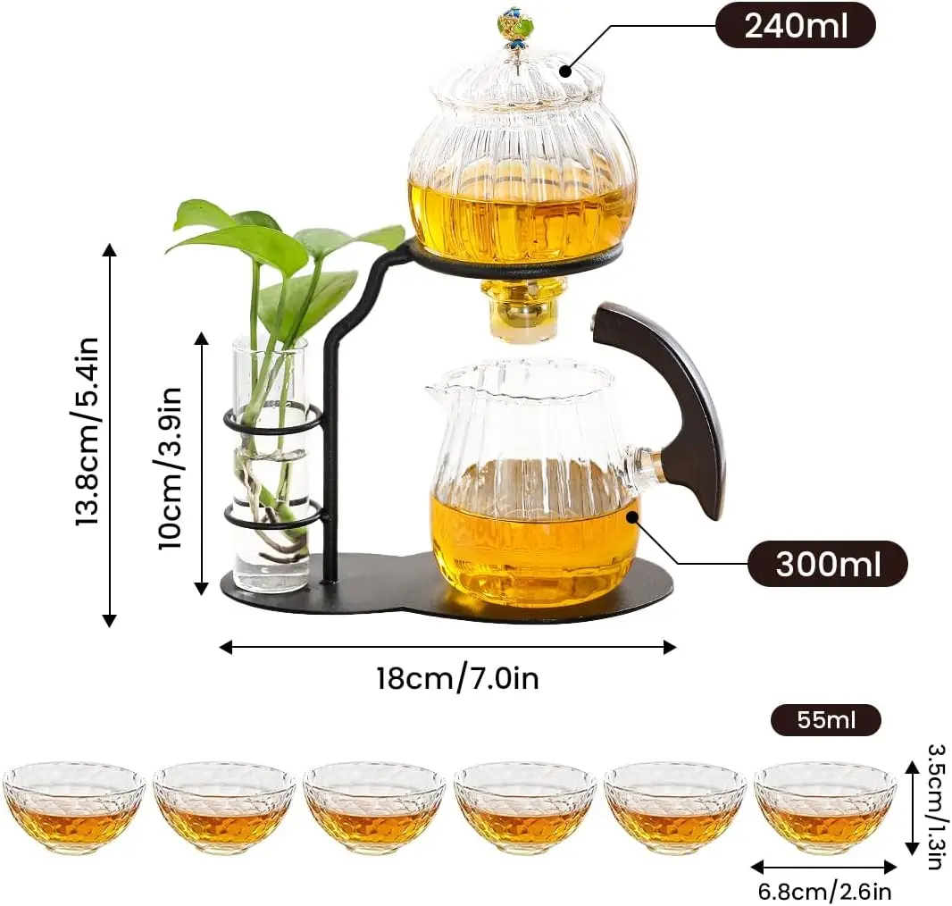 Vintage Pumpkin-Inspired Glass Tea Set - Image 6