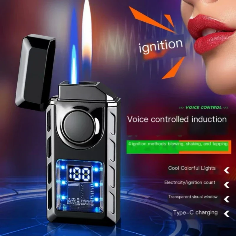 Voice Controlled USB Colorful Double Flame Lighter - Image 3