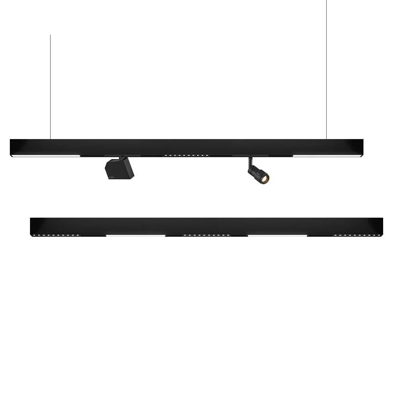 Wall-Mounted Black Continuous Magnetic Track System Light - Image 4