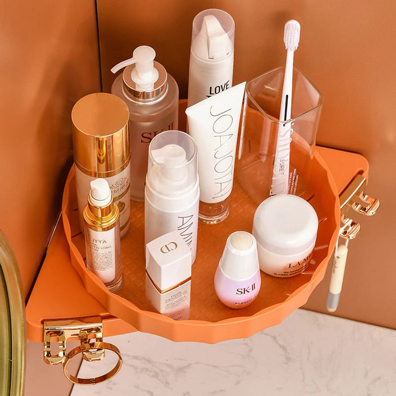 Wall-Mounted Pastel Bathroom Corner Storage Shelf - Image 14