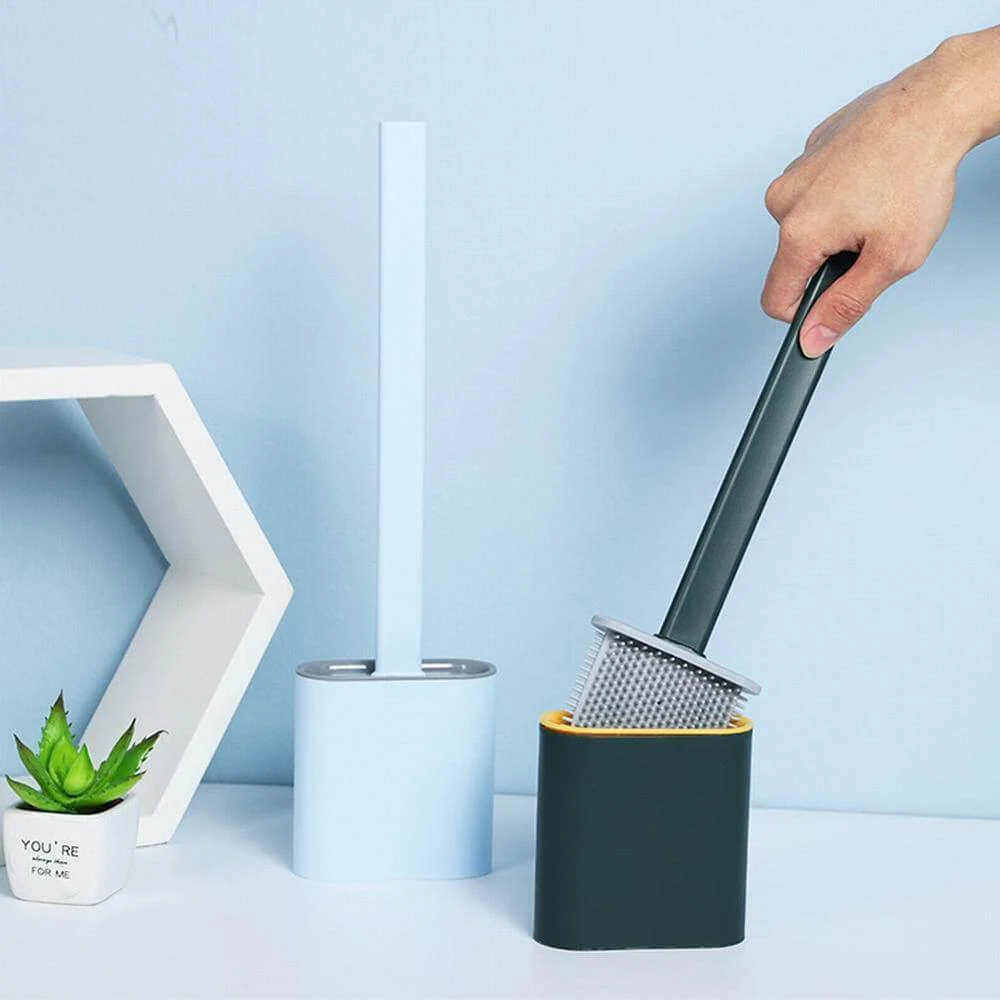 Wall Mounted Spotless Silicone Toilet Brush With Holder - Image 5