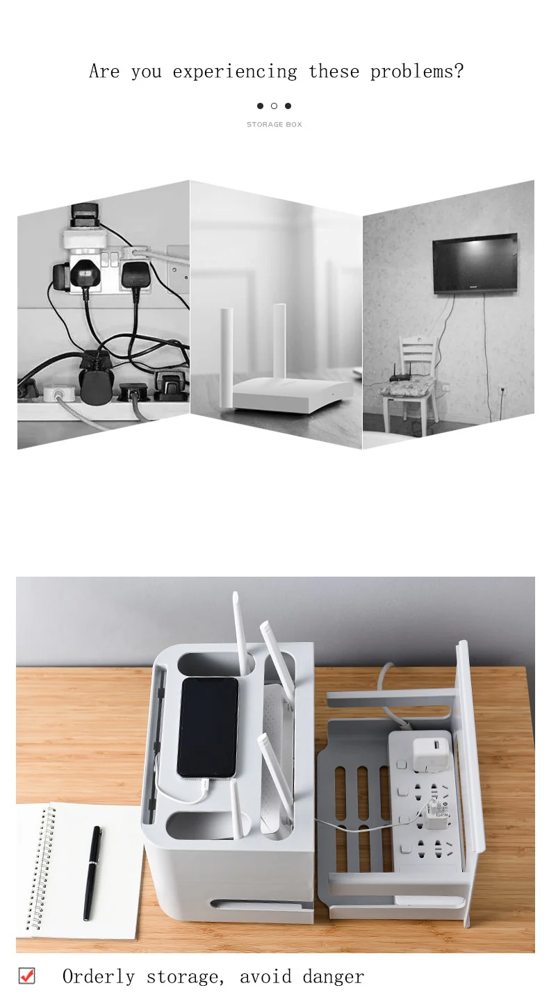 Wall-Mounted Wifi Cable Socket Storage Organizer Box - Image 11