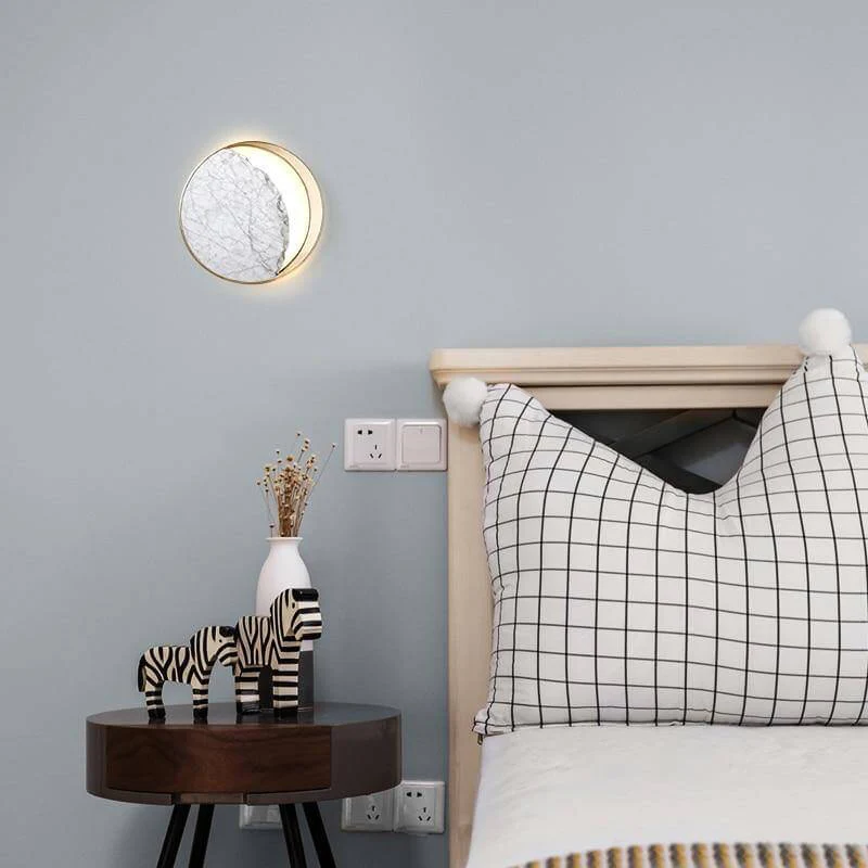 Waning Gibbous Moon Led Marble Wall Lamp - Image 4