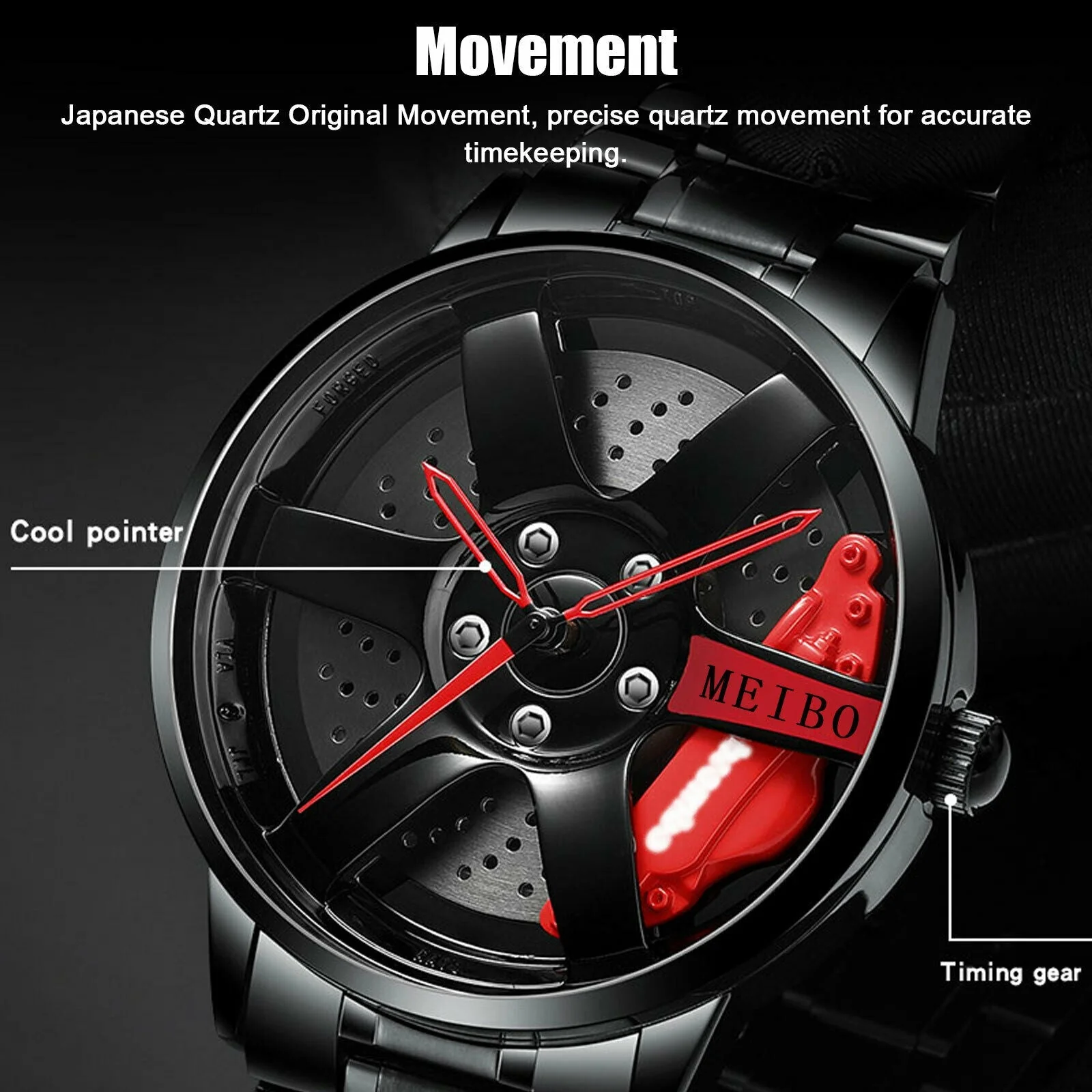 Waterproof Car Wheel Rim Wrist Men Watch - Image 4