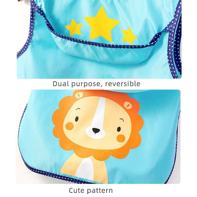 Waterproof Cute Animal Print Baby Apron - Image 12