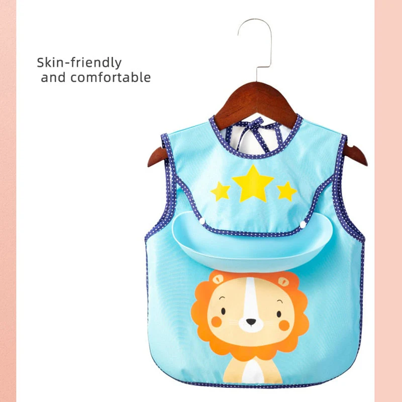 Waterproof Cute Animal Print Baby Apron - Image 2