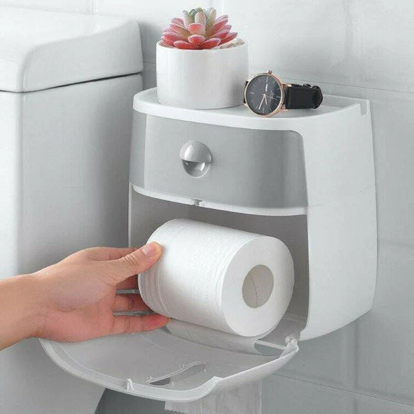 Waterproof Toilet Paper Holder Storage Box - Image 9