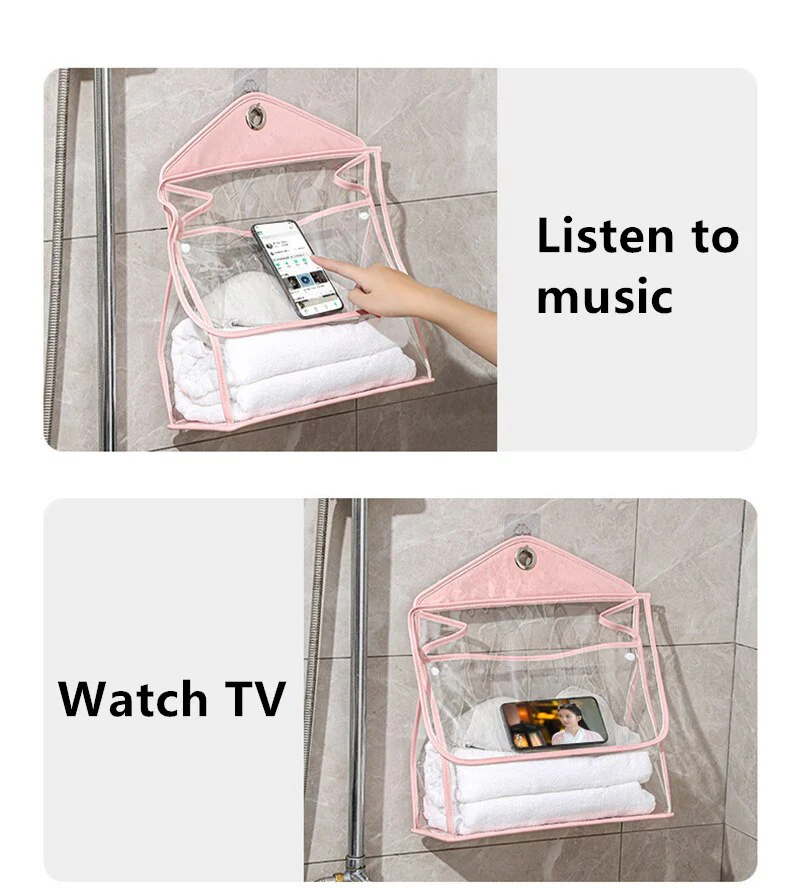 Waterproof Transparent Hanging Bathroom Organizer Bag - Image 7