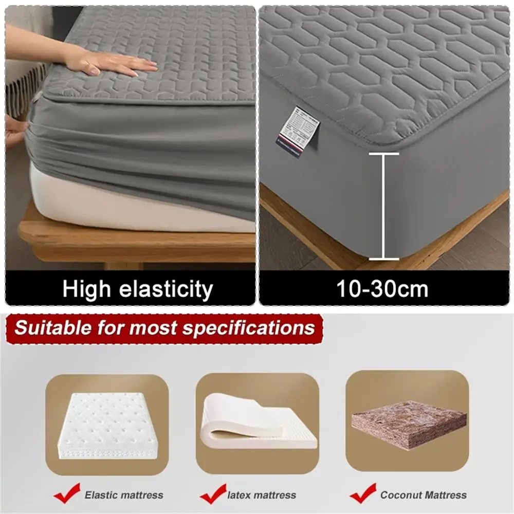 Waterproof Ultra-Soft Fitted Latex Mattress Pad Cover - Image 2