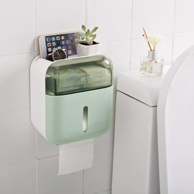 Waterproof Wall Mounted Bathroom Tissue Organizer - Image 2