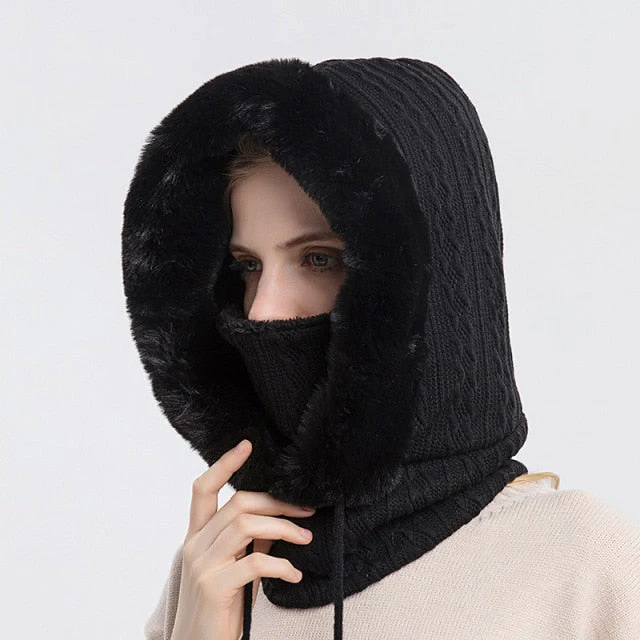 Winter Hooded Warm Thick Mask Hat - Image 30