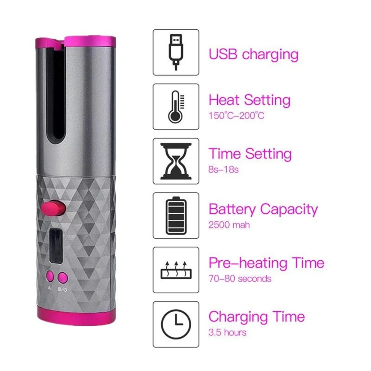 Wireless Automatic Ceramic Hair Curling Iron - Image 5
