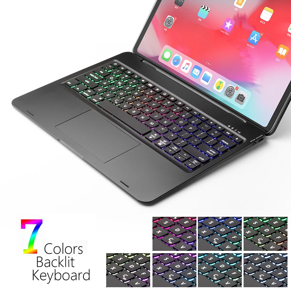 Wireless Backlit Keyboard iPad Holder Case - Image 3