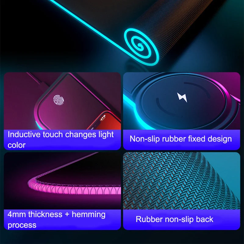 Wireless Charging RGB Luminous Mouse Mat - Image 4