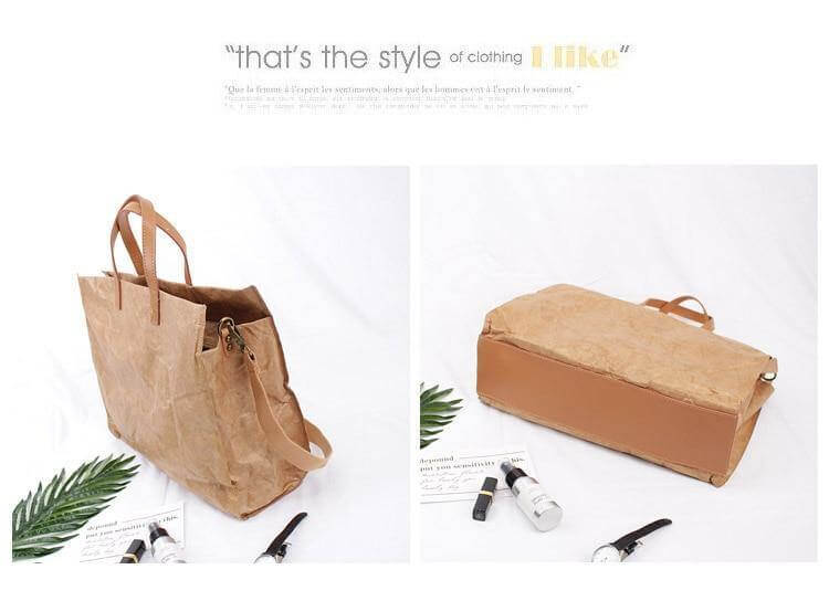 Women Kraft Paper Handbag and Shoulder Bag - Image 6