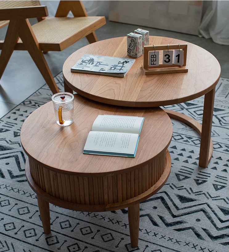 Wooden 2 Resting Coffee End Table Side Tables - Image 7