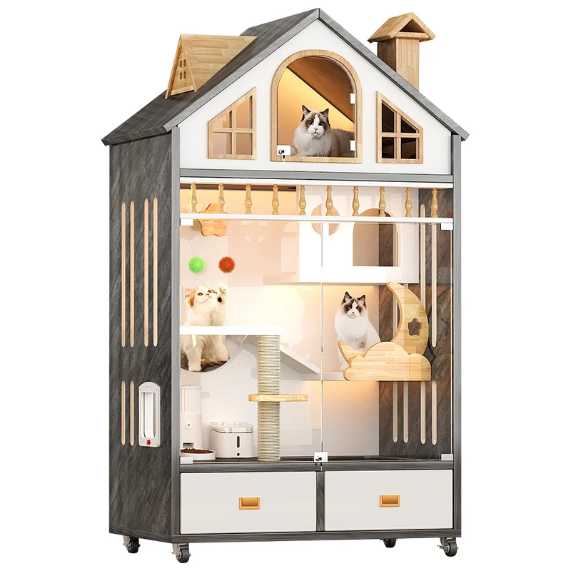 Wooden Luxury Indoor Large Cozy Cat House - Image 7