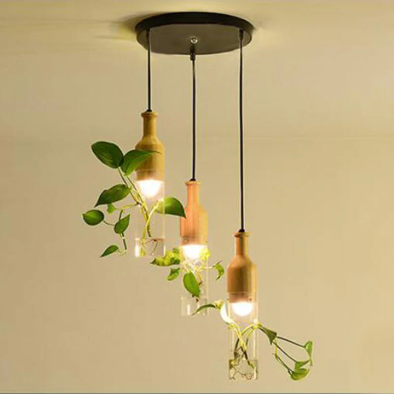 Wooden Modern LED Plant Pendant Lights - Image 5