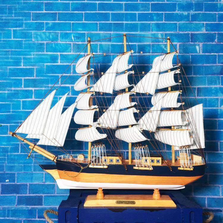 Wooden Sailing Ship Nautical Decor - Image 4