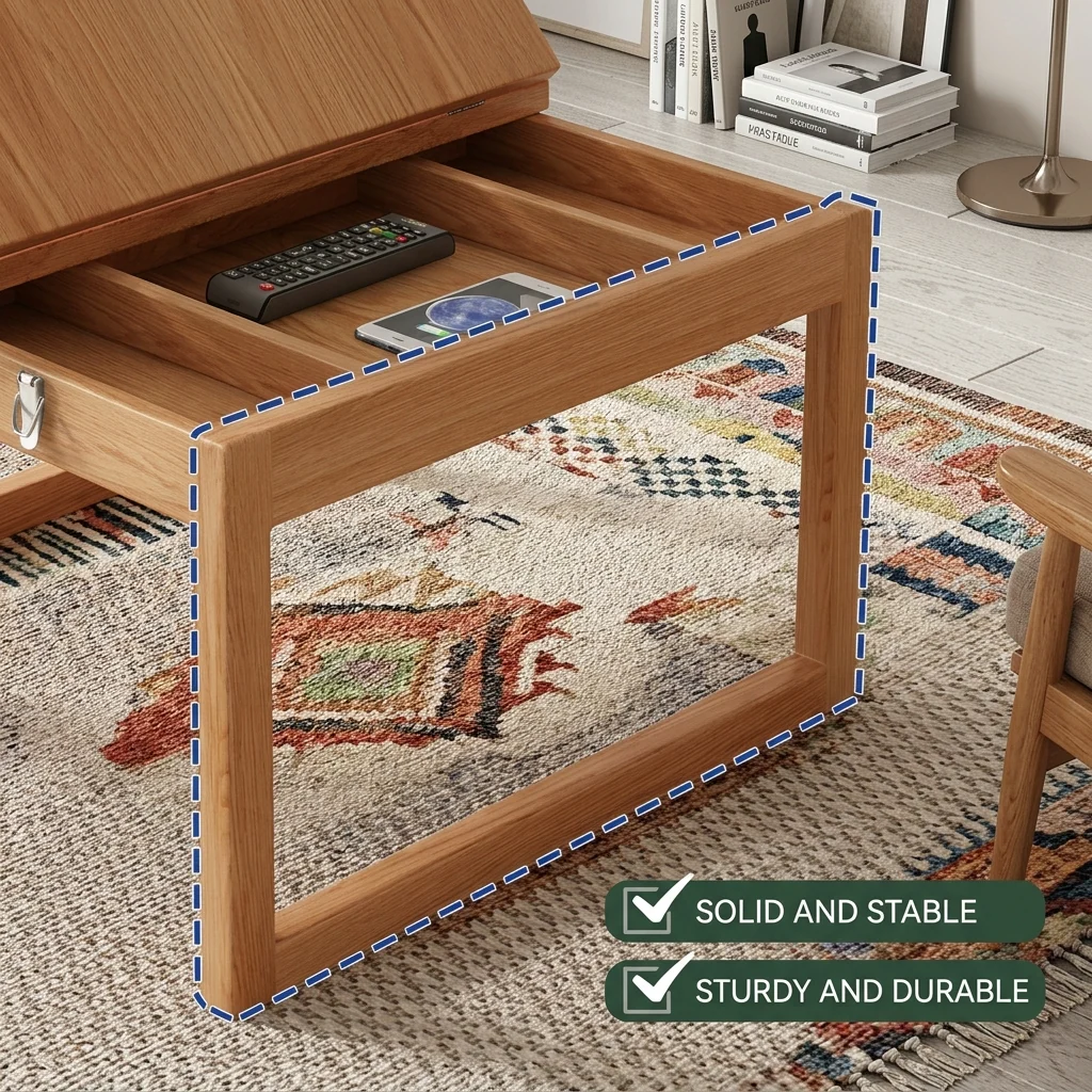 Zen Frame Modular Design Wood Tea Table - Image 9